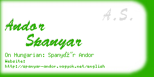 andor spanyar business card